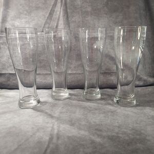 Set of 4 Tall Pilsner Beer Glasses 20oz Heavy Duty Stemware 8.75” Barware GUC